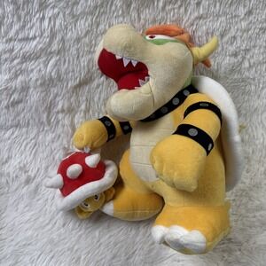 Super Mario Bowser Plush 15" w Spiny Plush Nintendo Character Lot Mario Bros